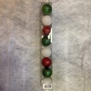 6 PC SET RED/GREEN/WHITE XMAS BALL