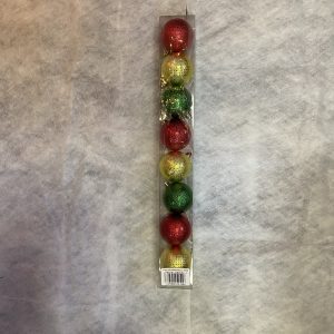6 PC SET RED/GOLD/GREEN XMAS BALL